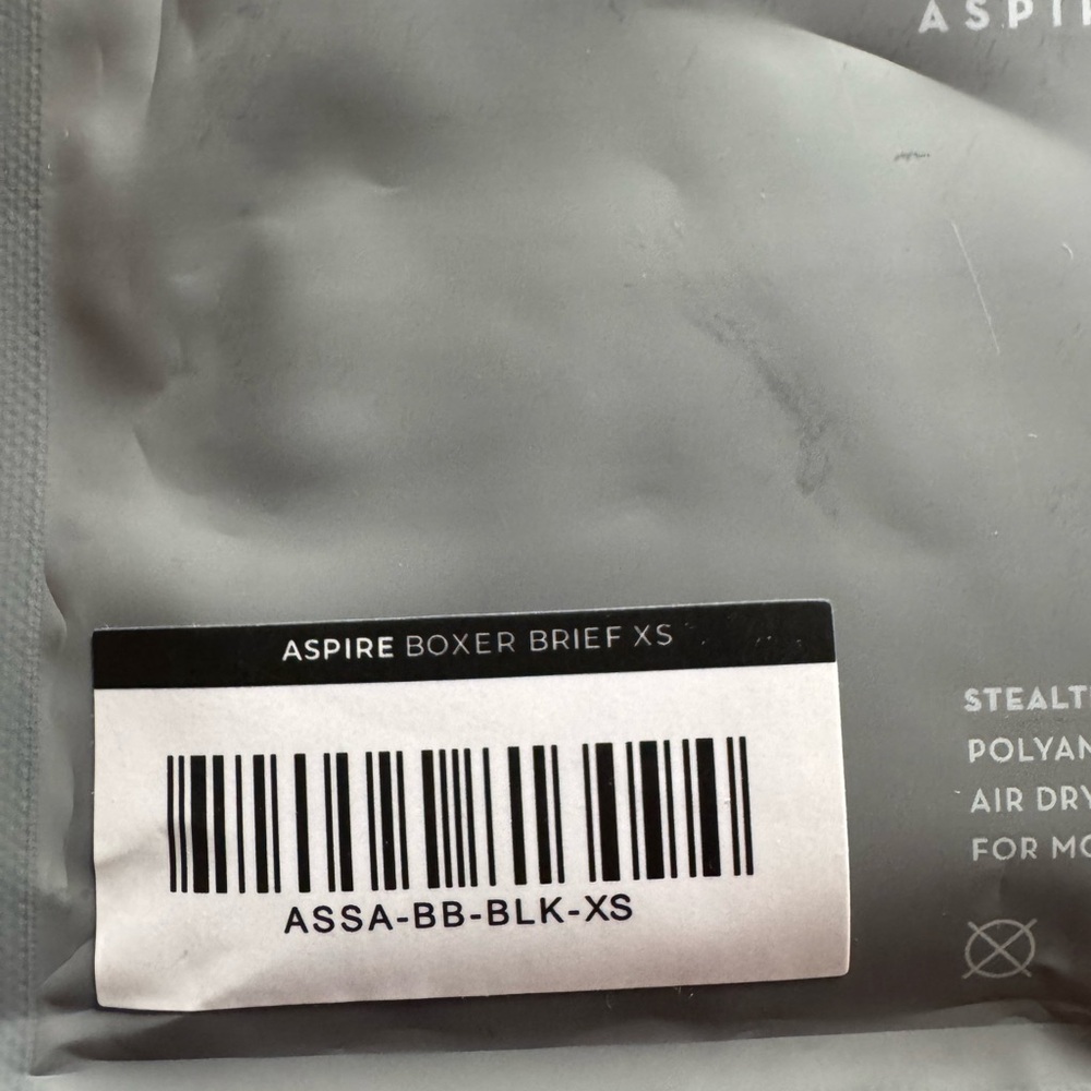 NWT ASWEMOVE Aspire Black Boxer Briefs in XS NWT - Picture 5 of 5